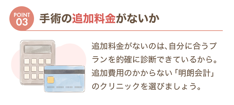 point03手術の追加料金がないか
